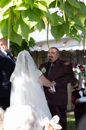 Hidden Gem wedding Meridian Idaho groom during ceremony