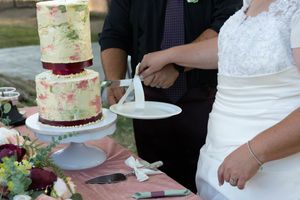 Hidden Gem wedding Meridian Idaho cutting cake