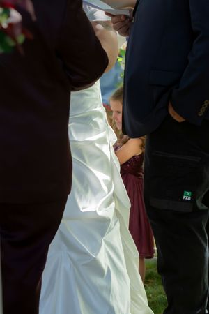 Hidden Gem wedding Meridian Idaho flower girl during ceremony