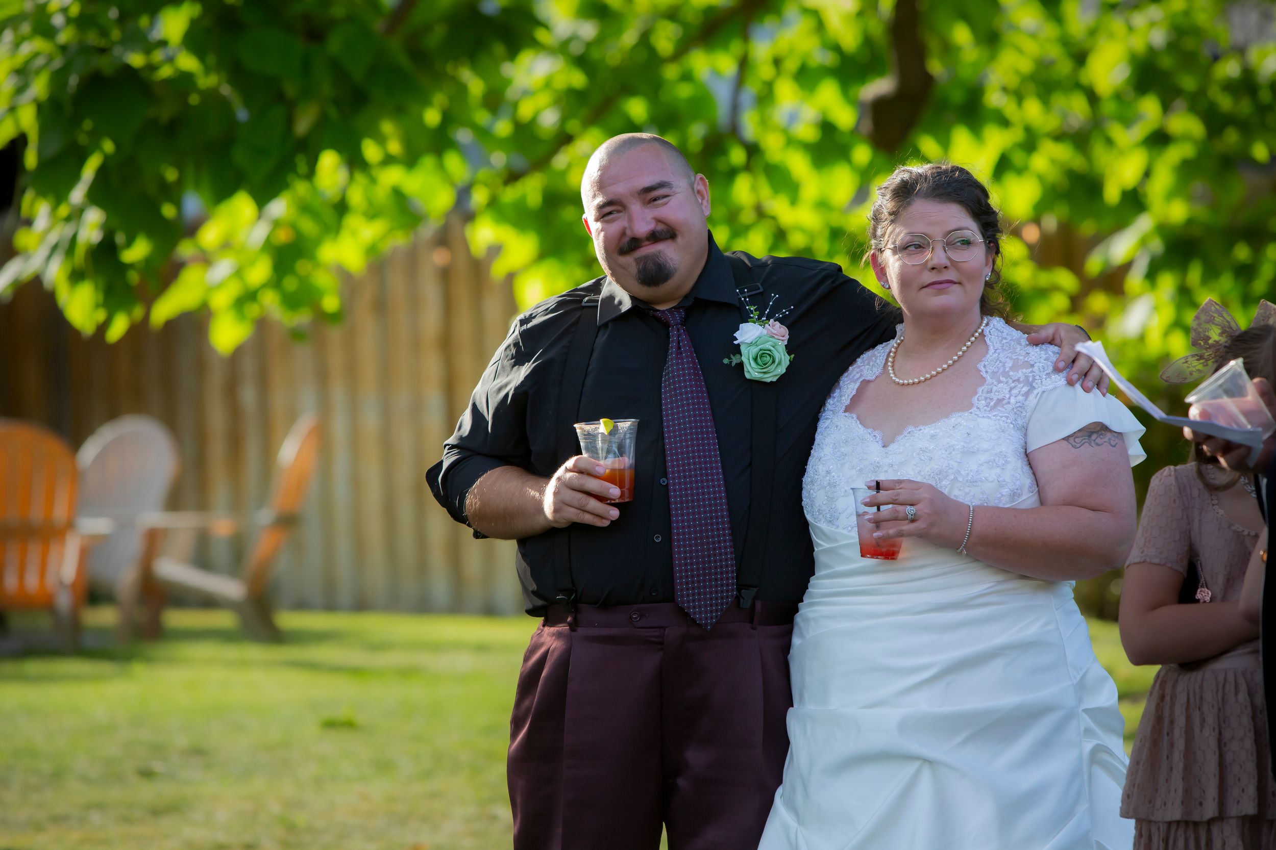 Hidden Gem wedding Meridian Idaho bride and groom giving a toast