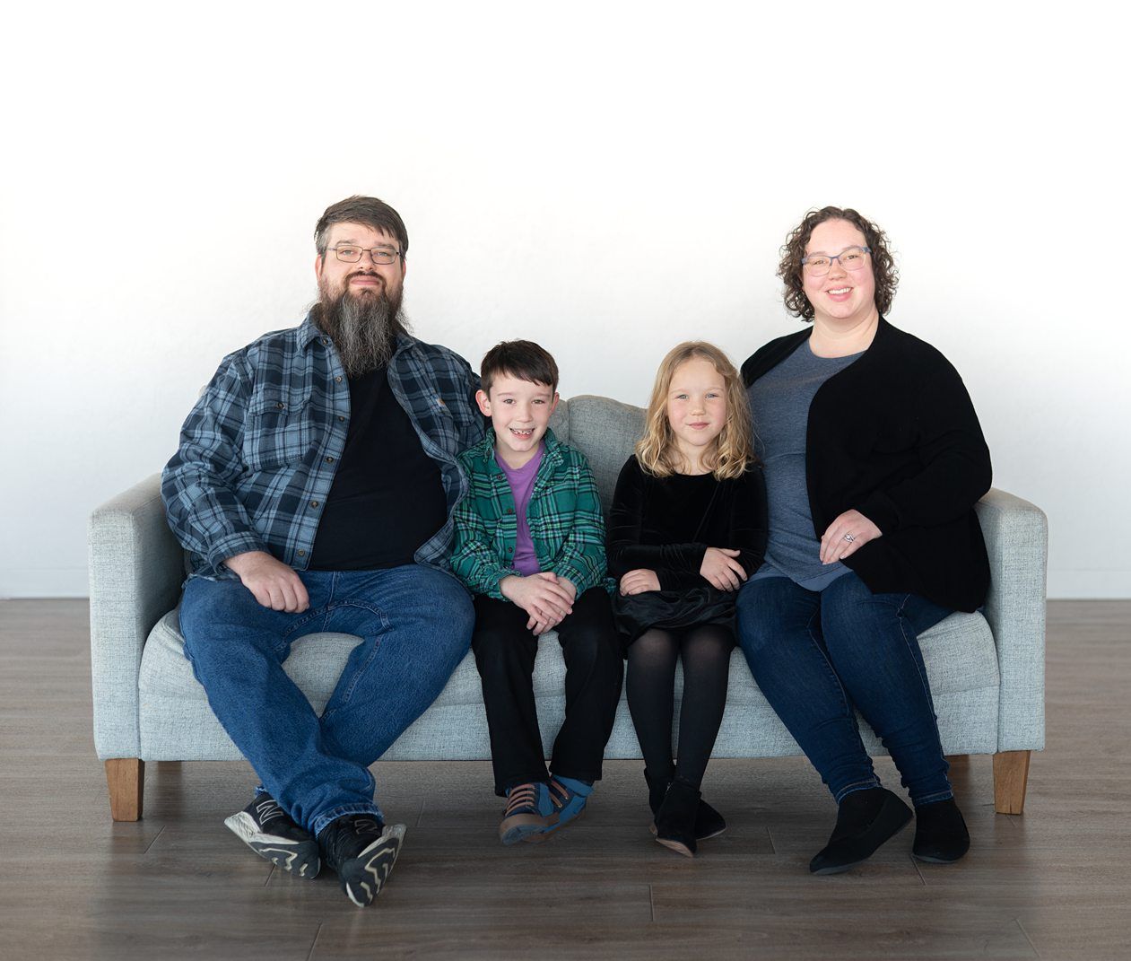 Family of 4 Portrait Session at Kristi Bray Photography Natural Light Studio in Bartlesville Oklahoma
