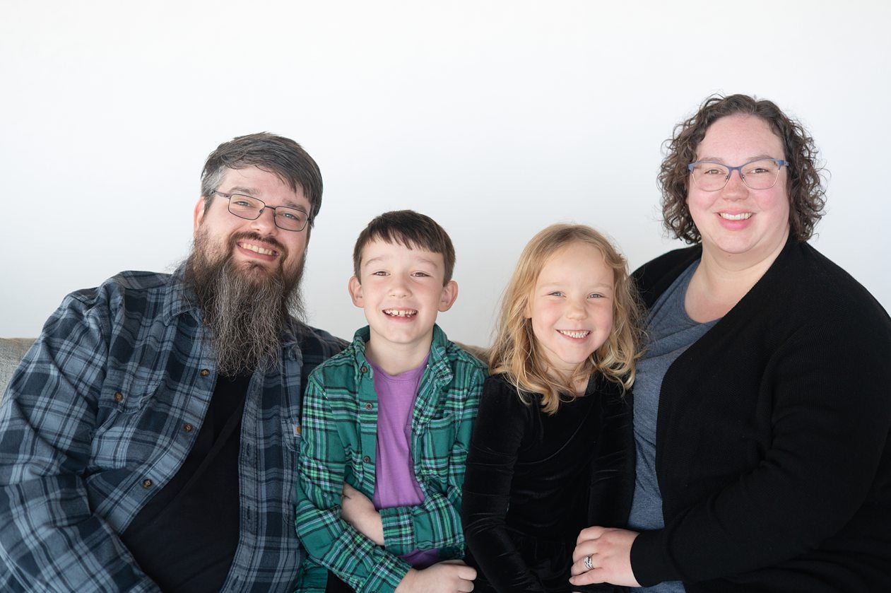 Family of 4 Portrait Session at Kristi Bray Photography Natural Light Studio in Bartlesville Oklahoma