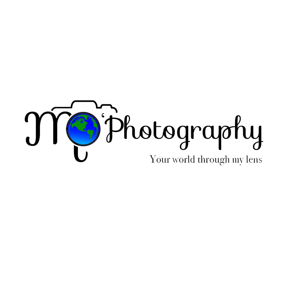 Photography business logo design with camera lens and text.