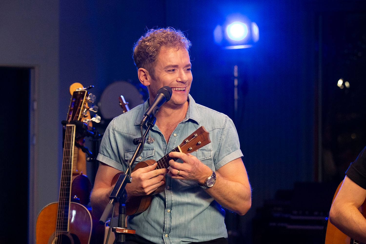 Peter Johansson och Bruno Mitsogiannis i Bagpipe Studio med Reakt Live. Fotograf Rebecca Nordin.