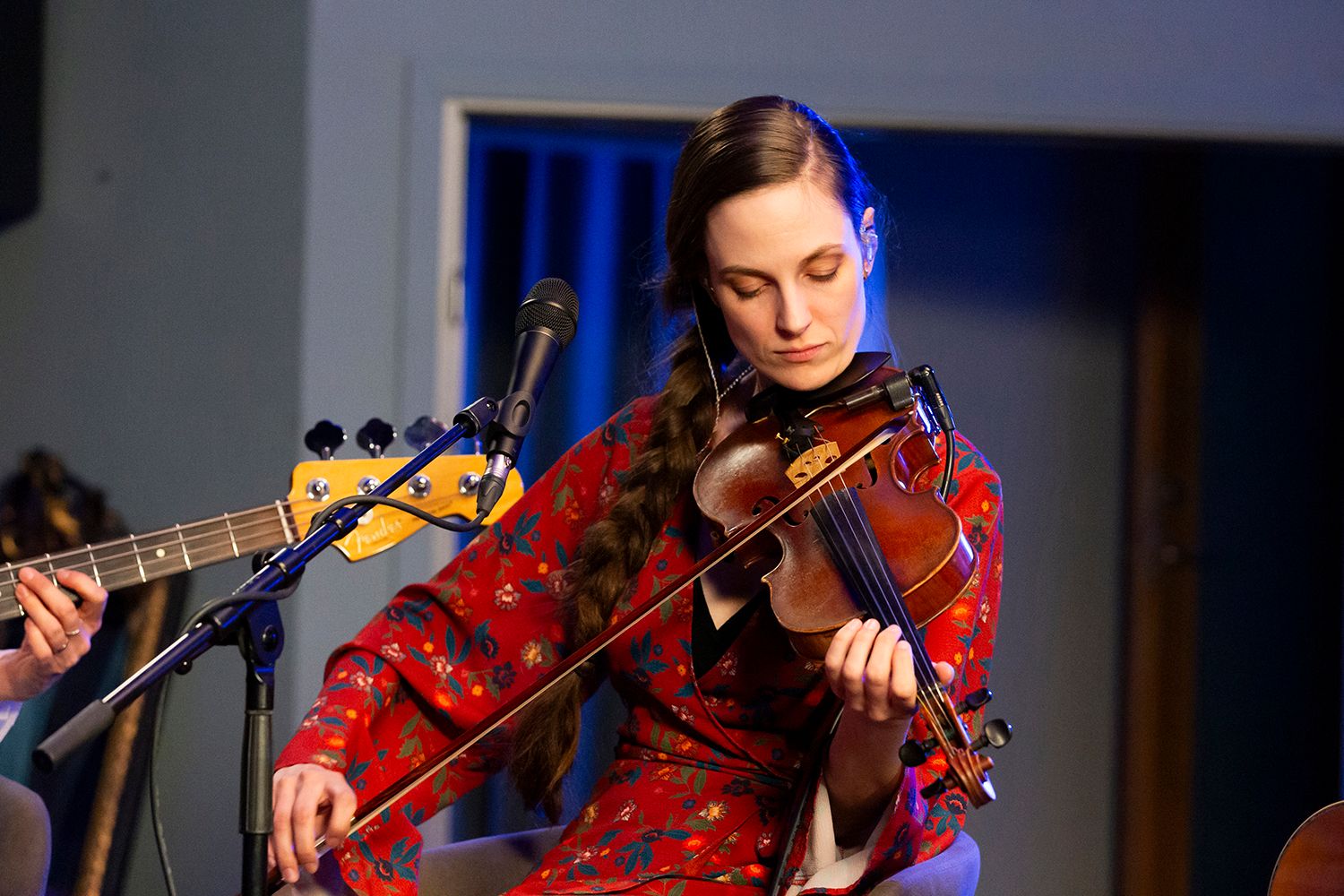 Petra Wahlgren i Bagpipe Studio med Reakt Live. Fotograf Rebecca Nordin.