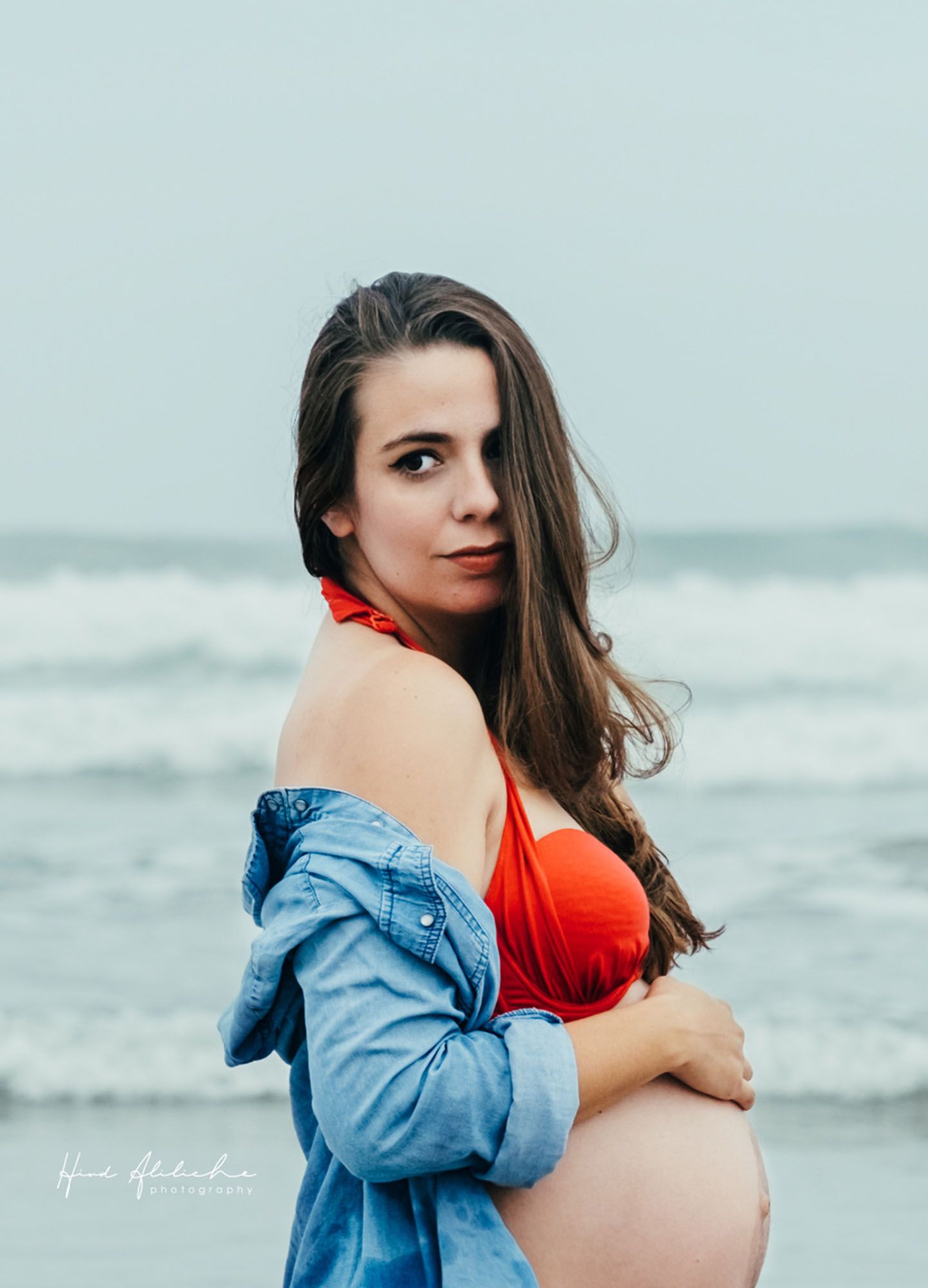 Portrait of a pregnant woman, Natural light. Maternity Photography session. Outdoor photography. pregnancy photography, beach