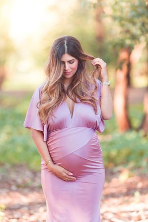 Portrait of a pregnant woman, Natural light. Maternity Photography session. Outdoor photography. pregnancy photography, forest