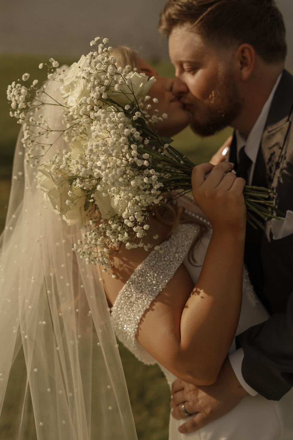 Intimate bride and groom moment at a destination wedding in Florida at a high end modern wedding venu.- timeless and romantic