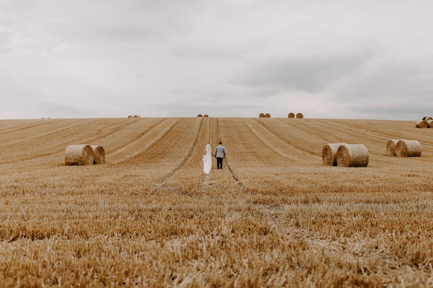 Hay field at Yorkshire wedding Barn