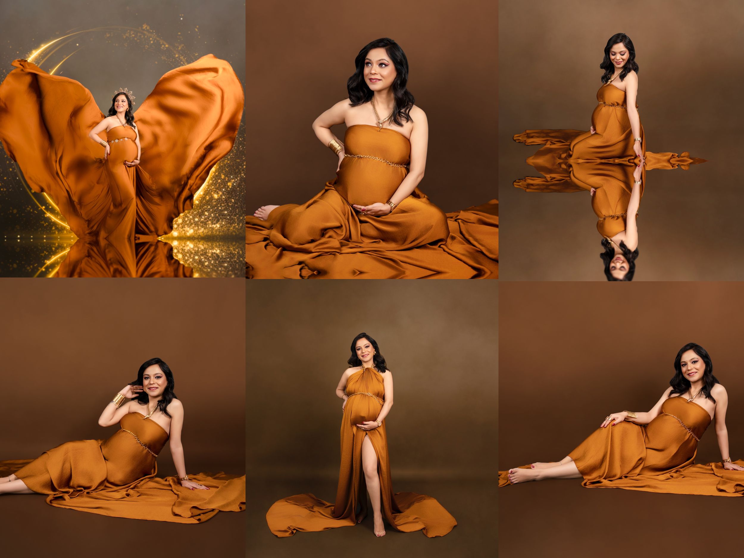 FABRIC MATERNITY POSES - Copper color