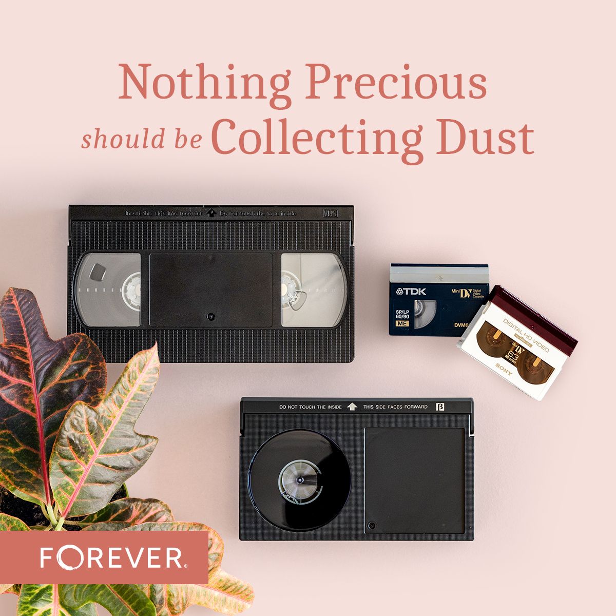 VHS and 8mm tapes