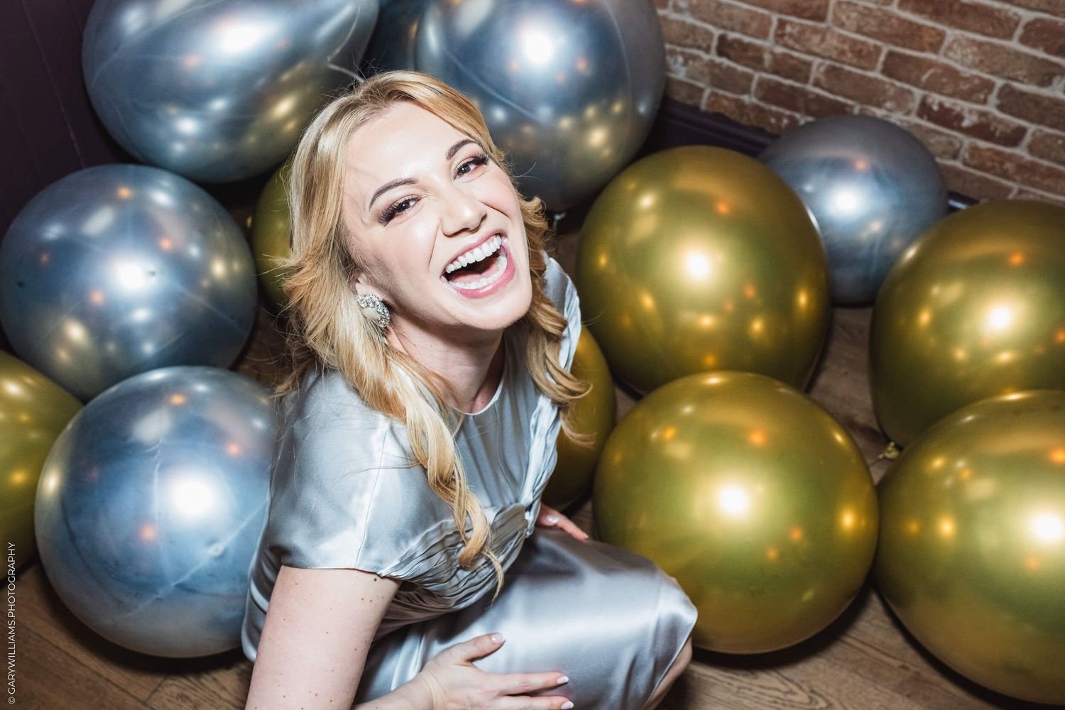 A woman celebrates her birthday in London.