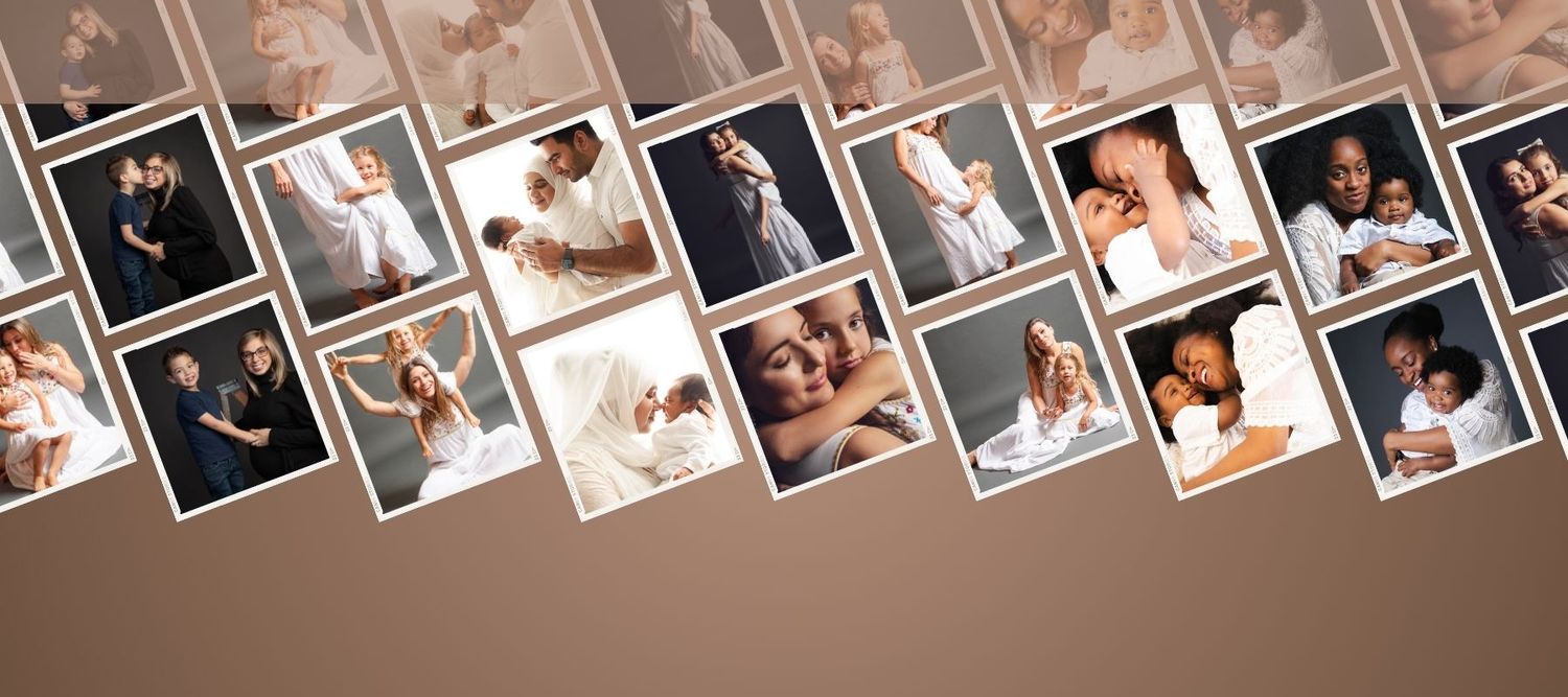 Collection of portrait thumbnails arranged in a diagonal pattern.