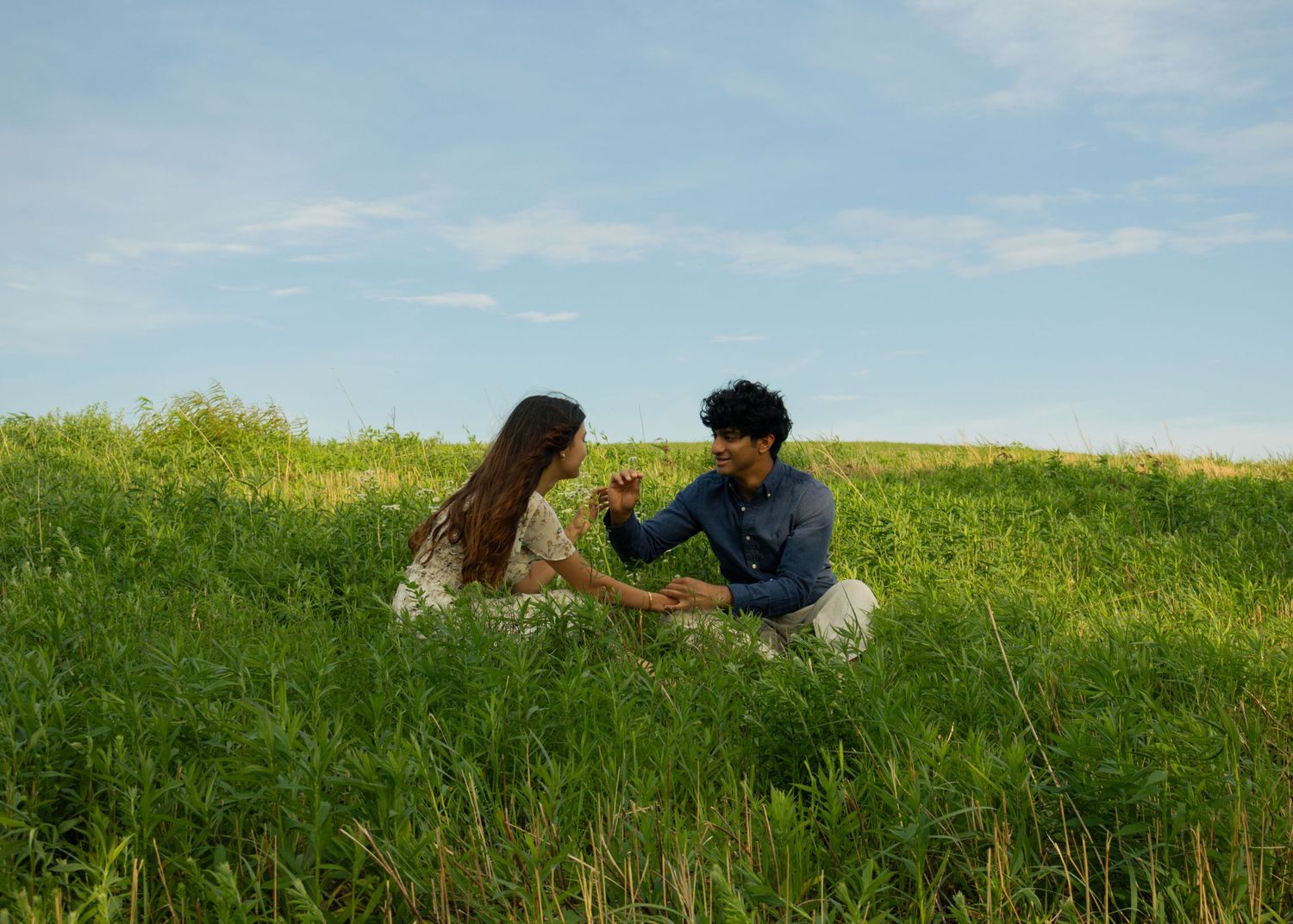 Cute couple in field