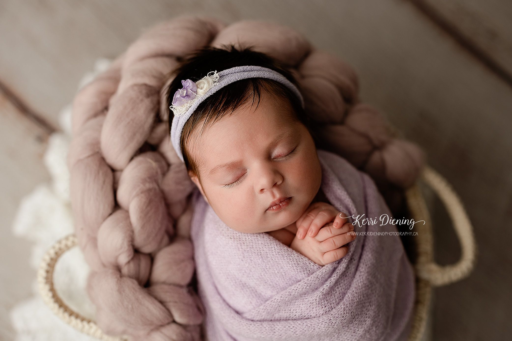 Newborn Lavendar Swaddled Studio Session Props