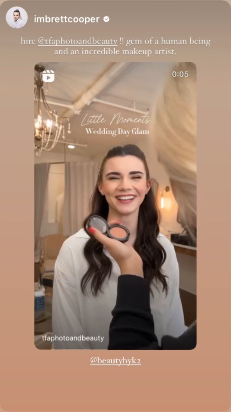 Brett Cooper Wedding Hair and Makeup