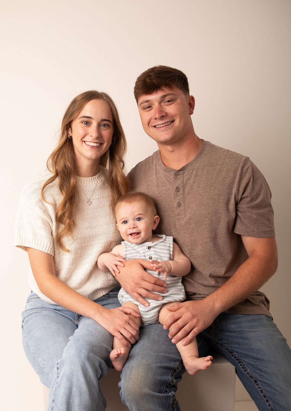 Family portrait photographed in a Central Louisiana studio by Danielle Denise Photography.