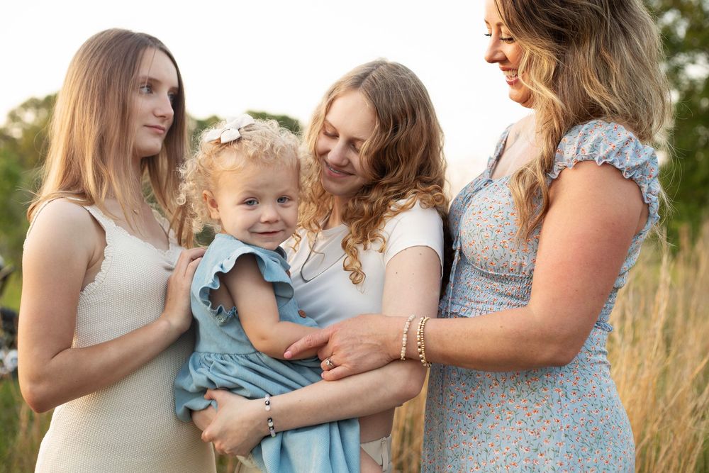 Parent and children photographed during a family portrait session in Central Louisiana.