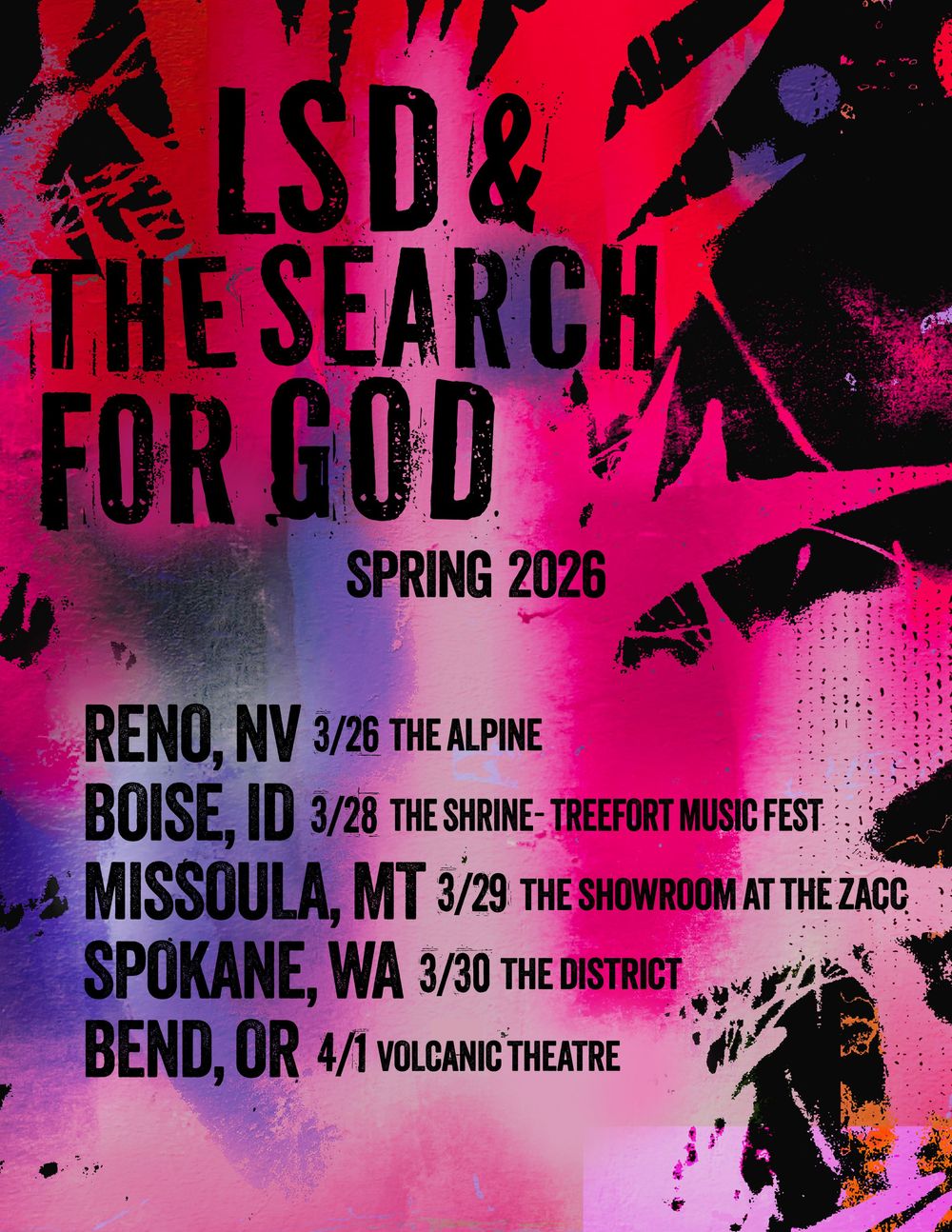 lsd and the search for god tour, concert poster design