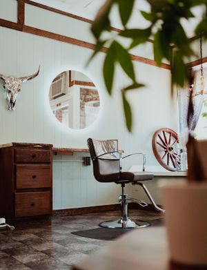 Western hair salon, salon chair, salon photography.  Branding, small business photography, photography for creatives, artists, entrepreneurs
