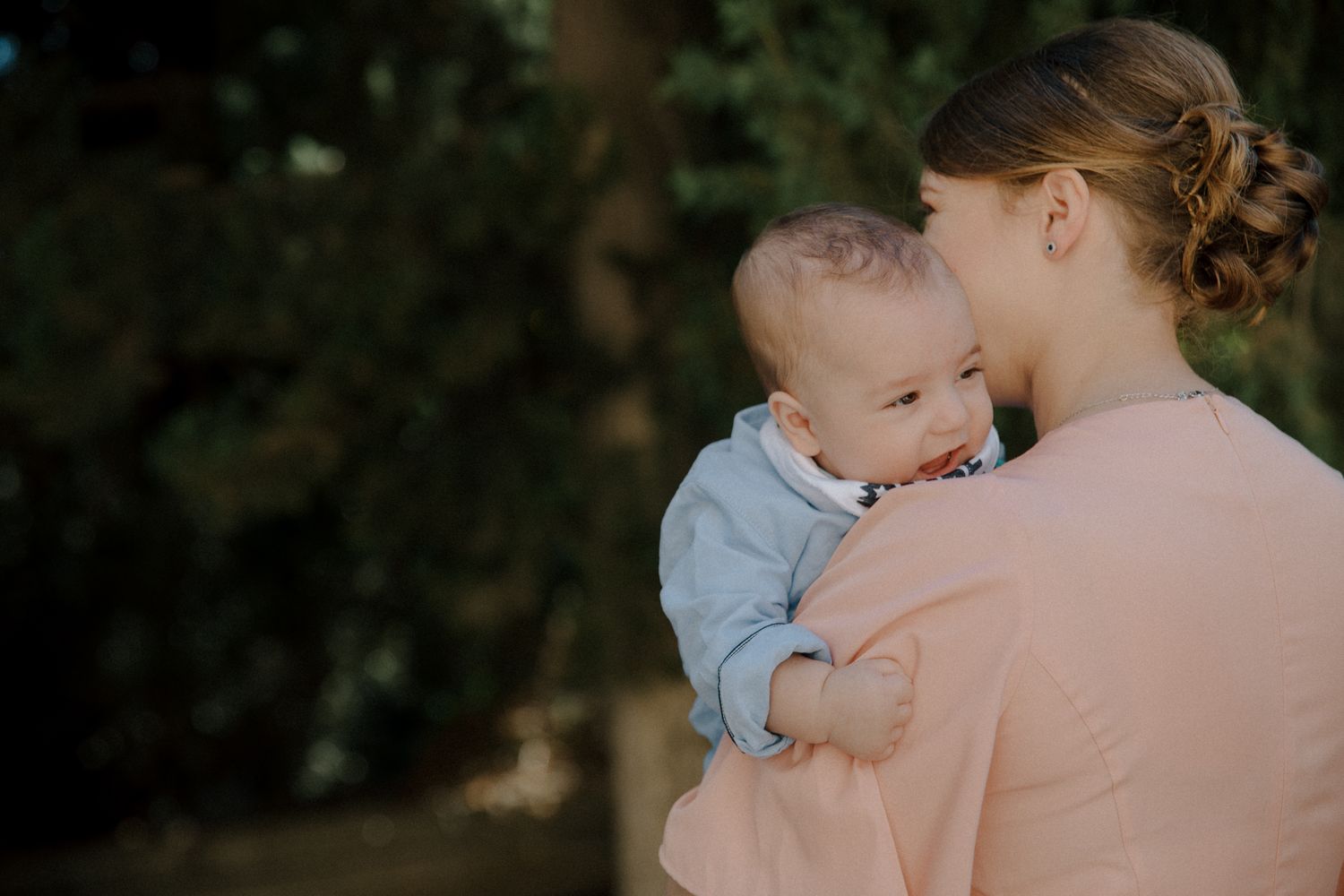 Picture of a baby before the Greek Orthodox baptism christening service in Paphos.