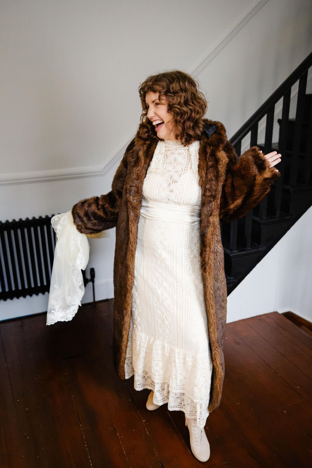 Bride ready for wedding in Brixton