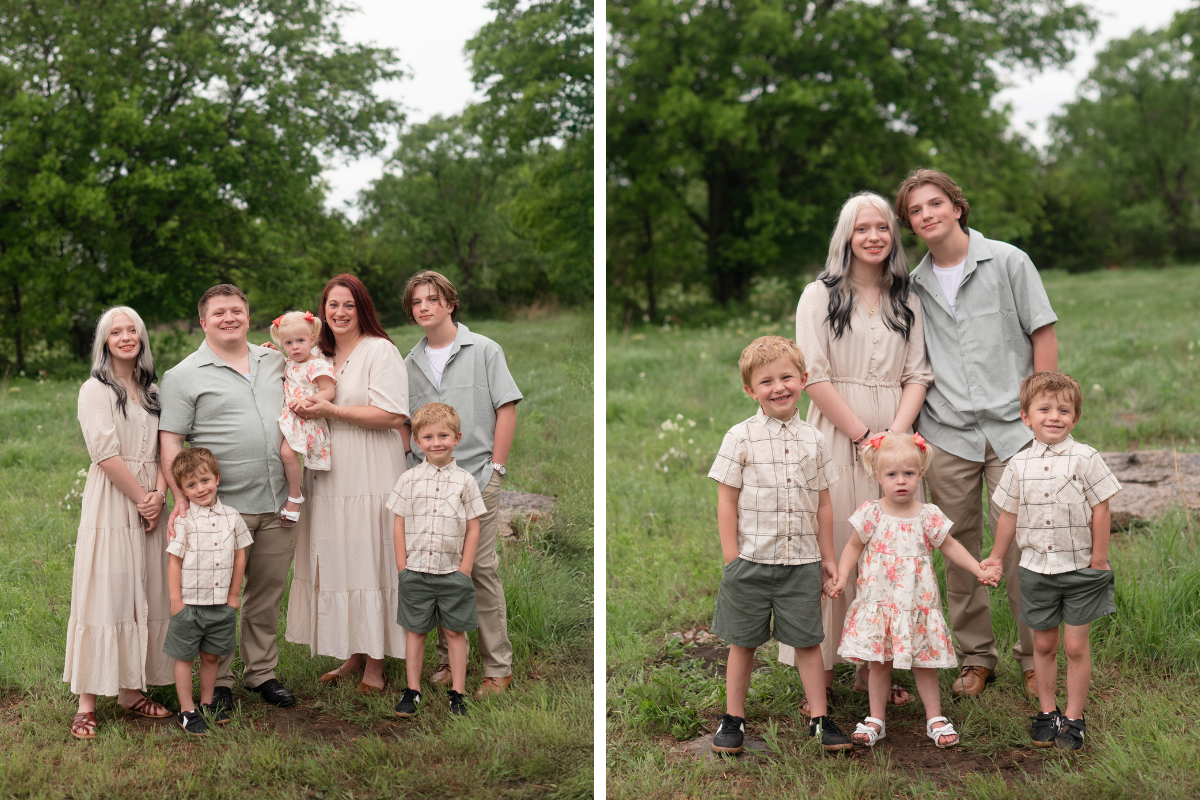 Extended Family Session in spring Field by Bartlesville Family Photographer Kristi Bray