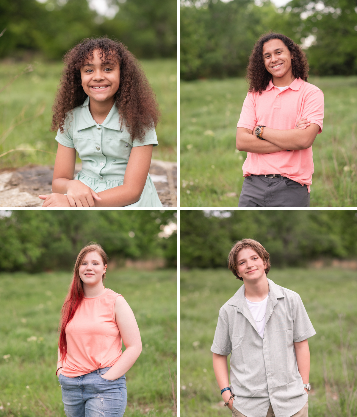 Extended Family Session in spring Field by Bartlesville Family Photographer Kristi Bray