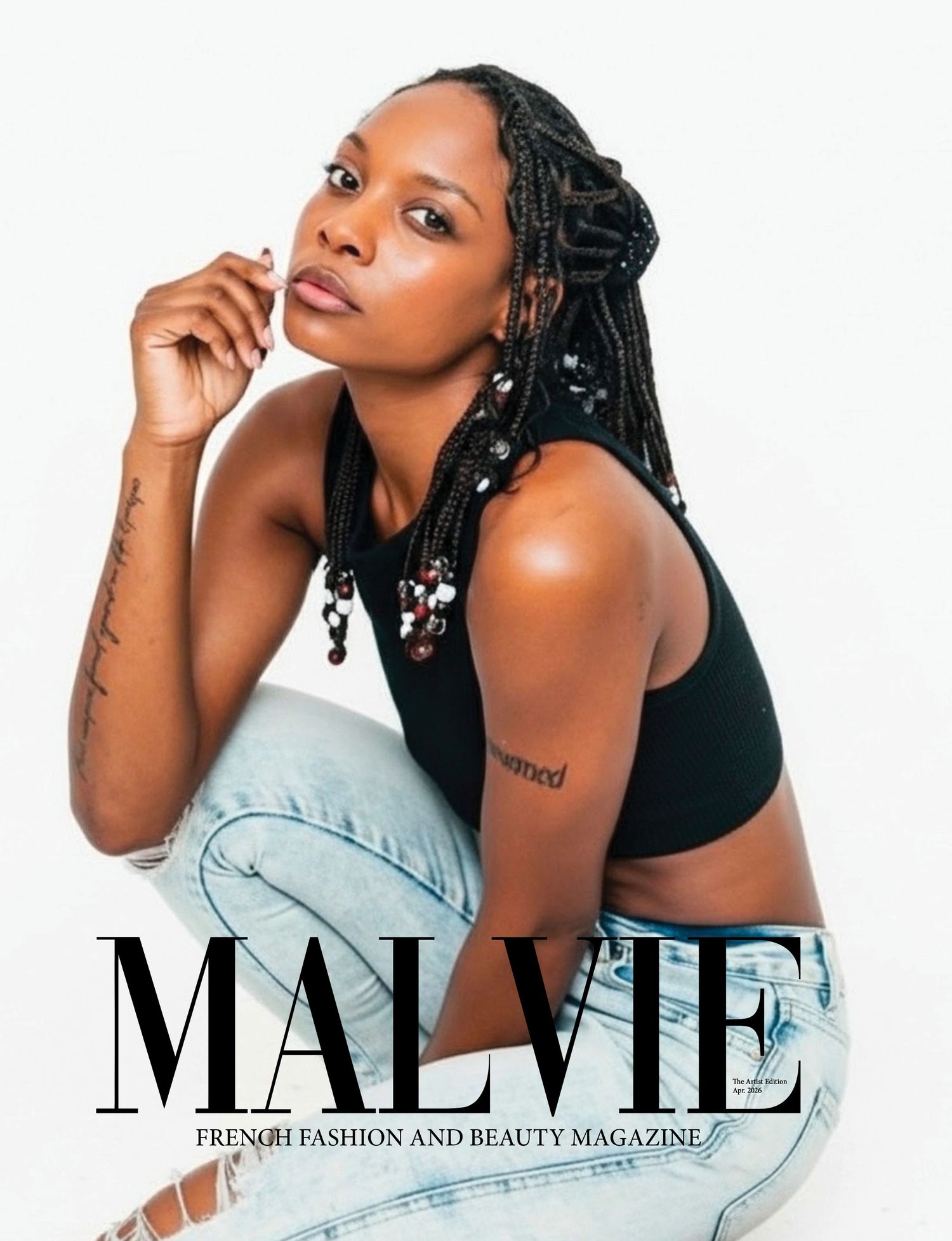 Editorial portrait of Genesis Dudley featured in MALVIE Magazine.