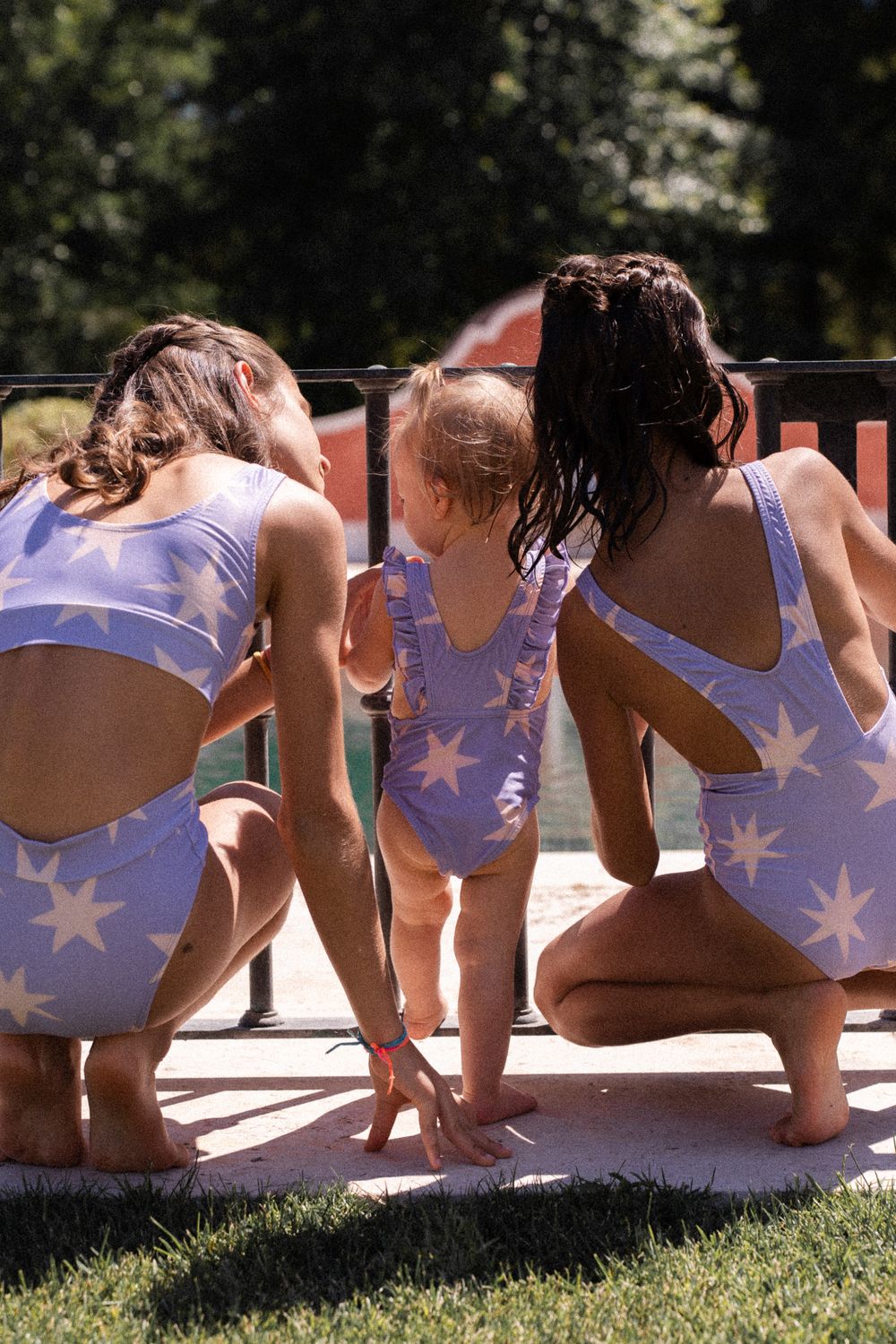 Kids playing in swimming suits