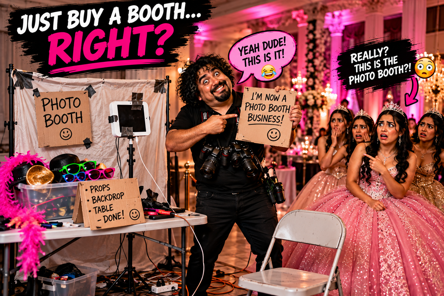 Dallas Fort Worth quinceanera photobooth rental with 56 inch interactive Mirror Booth, premium prints and professional event attendant TX