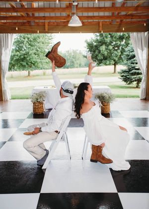 Wedding shoe game of Bride and Groom in Sherwood,MI