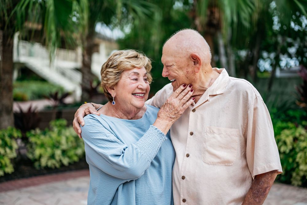 Timeless, genuine, natural, organic, candid portrait of great-grandparents outdoors of SWFL.
