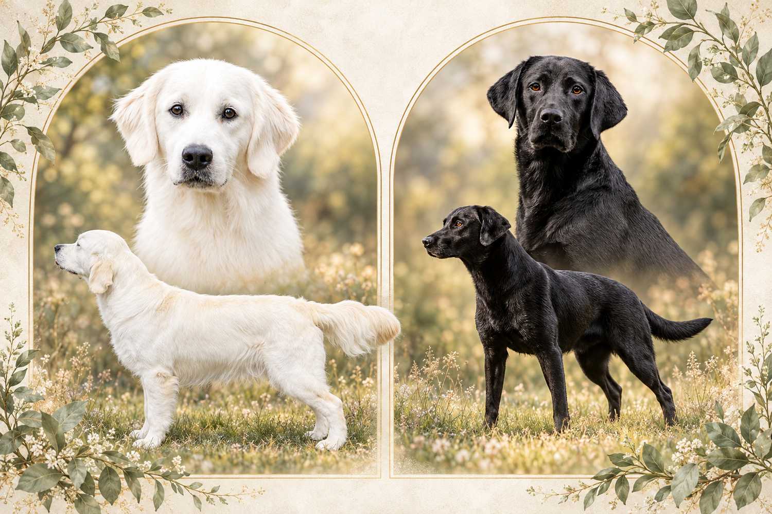 Exciting litter of Golden Retriever puppies and Labrador Retriever puppies