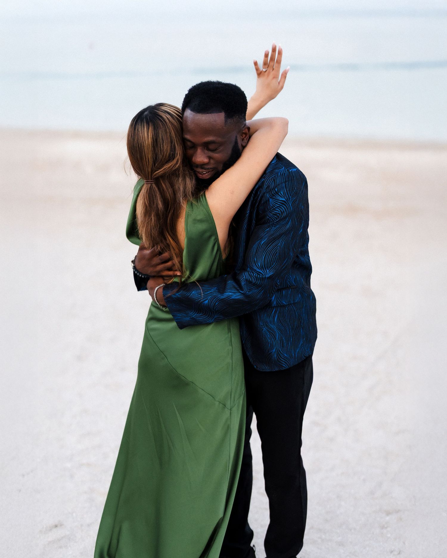 Emotional beach proposal photoshoot in Dubai after the big YES