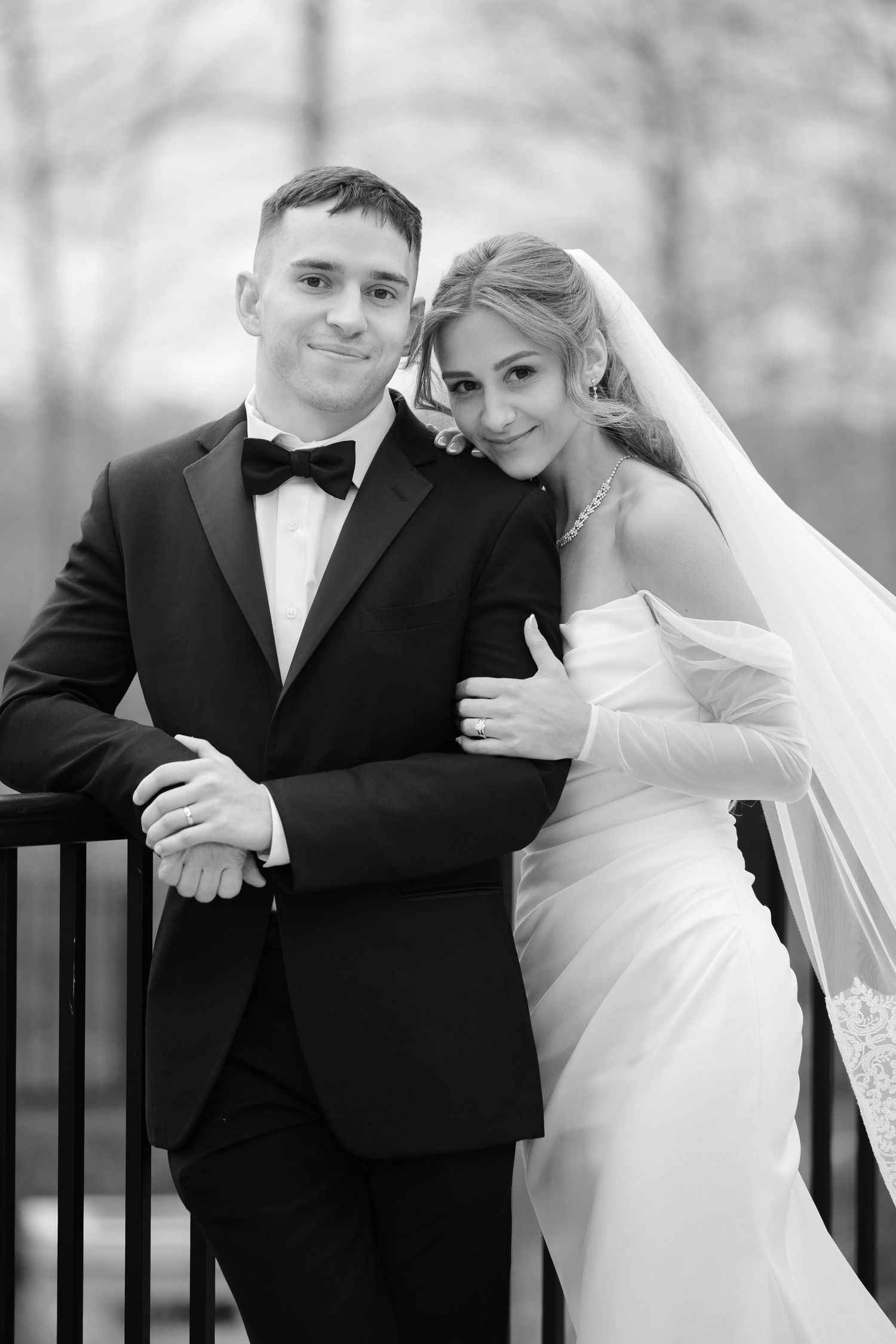 Classy portrait of newlyweds photographed by Tom Forrest Photography of Hudson, Ohio.