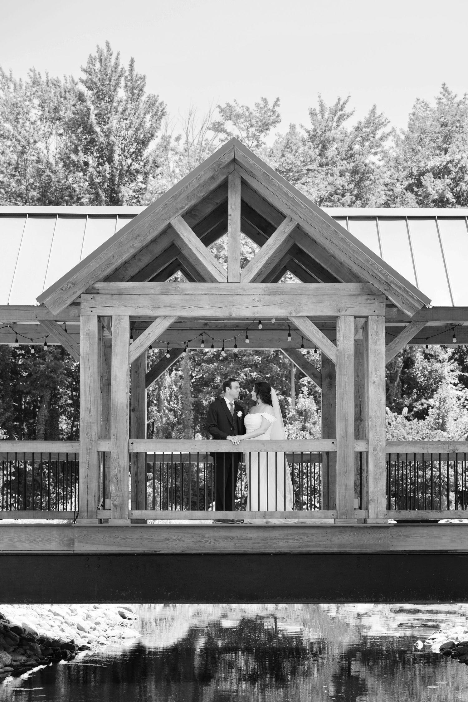 Newlyweds during their wedding day at Tall Oaks East photographed by Tom Forrest Photography of Hudson, Ohio.