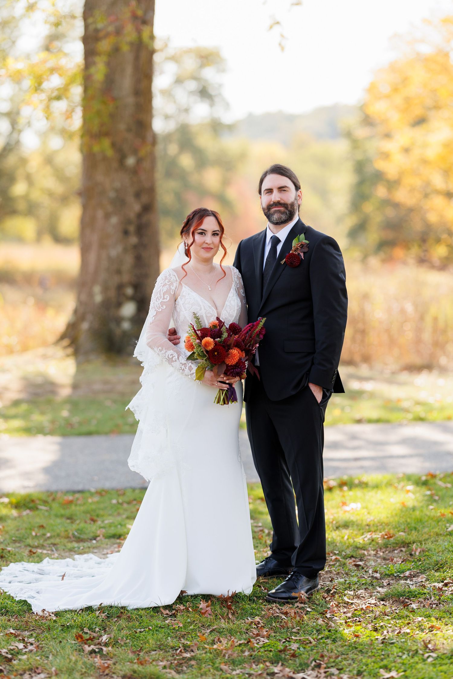 Bride and groom at Himelight Lodge in Akron  photographed by Tom Forrest Photography of Hudson, Ohio.