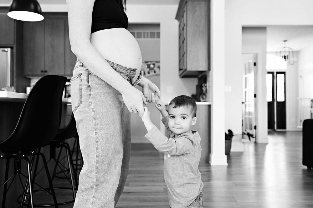 Lake Country Wisconsin in home maternity photography session