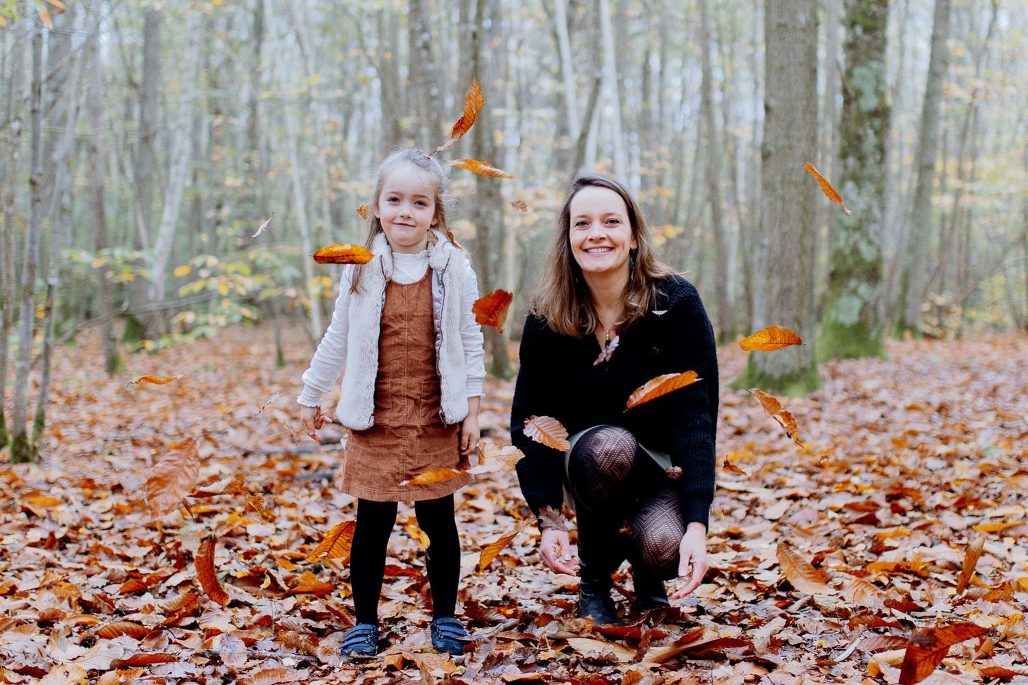 photo mère fille foret behoust yvelines automne