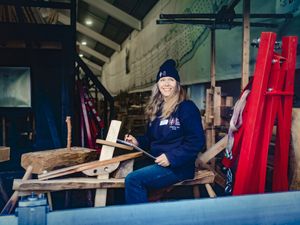 Sutton Hoo Longboat project -  portrait of Catherine Hoy - Artist
Woodbridge, Suffolk