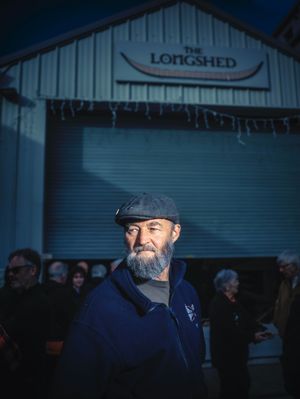 Sutton Hoo Longboat project - portrait of Clinton Porter – Communications Coordinator, outside The Longshed, Woodbridge, Suffolk