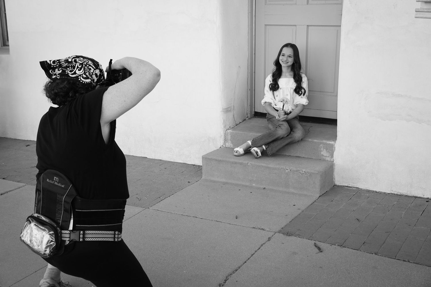Michelle capturing a senior photo