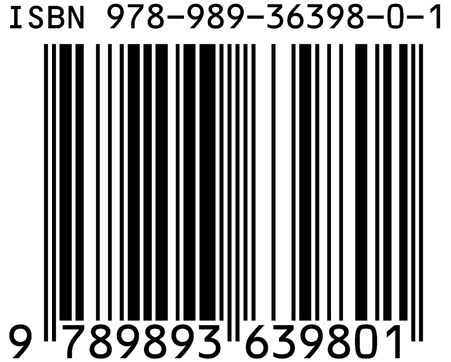 ISBN barcode 978-989-36398-0-1 for The Rainbow Bridge paperback book by Alyson Sheldrake, published in Portugal.