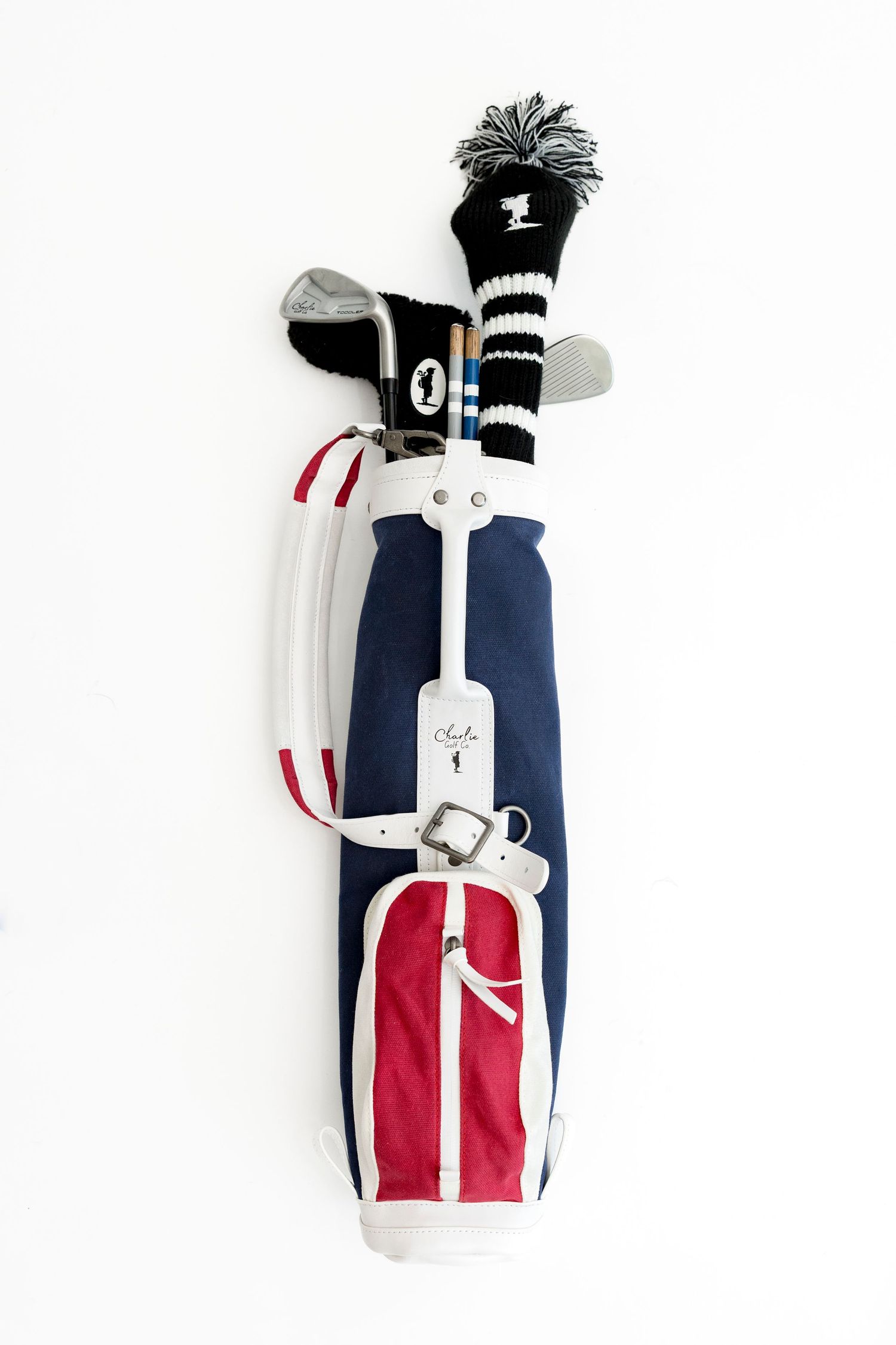 Branding Photographer Clear Lake Iowa, Product Photos shot for Charlie Golf Co in branding studio in Clear Lake.