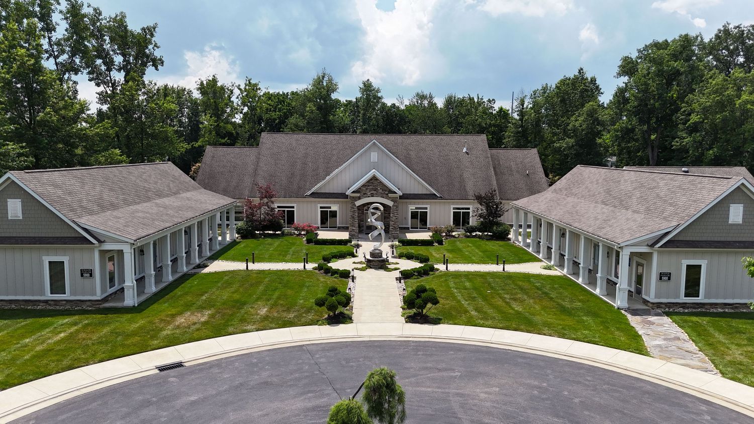 Aerial view of corporate event at outdoor venue in Hilliard