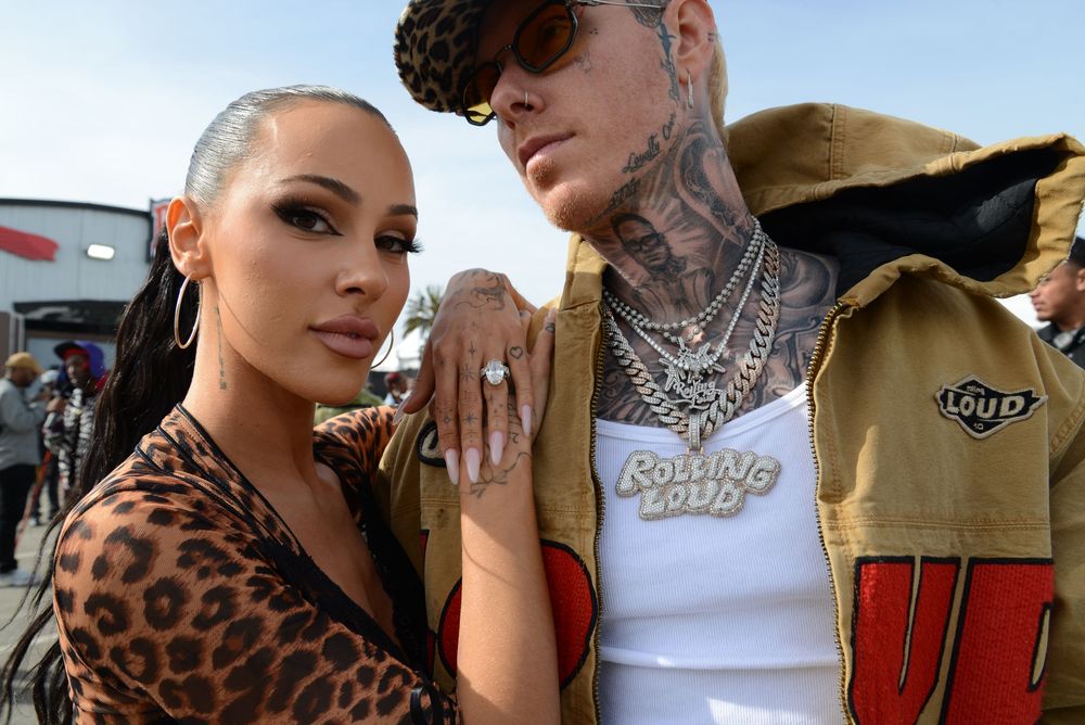 Rolling Loud CEO Matt Zingler & his wife Bunny Zingler, CEO of Bunny's bae bar in the VIP section of the world's largest hip-hop festival