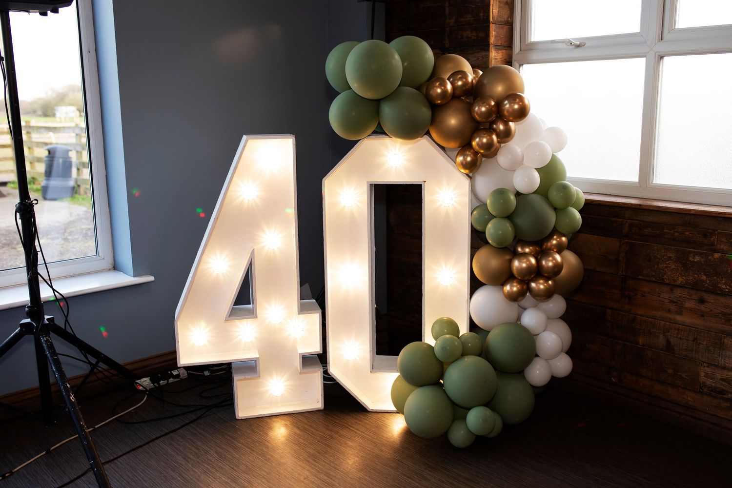40 lights and balloon decorations by Chicks On Wheels Widnes