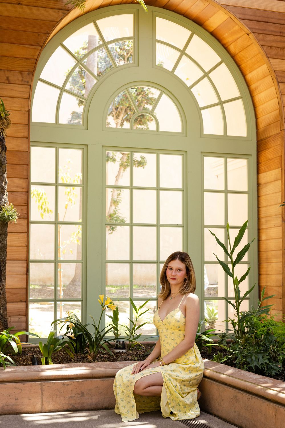 San Diego portrait session at Balboa Park Botanical Gardens during golden hour