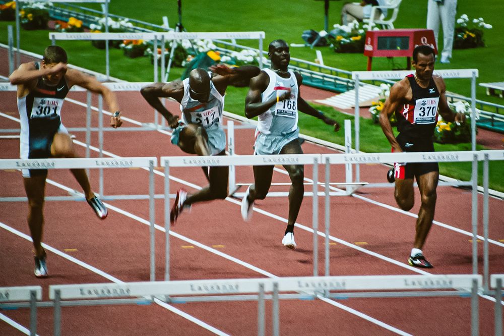 Athletissima 2004, Lausanne, Switzerland
Track athletes racing over hurdles
Sandra DAENGELI, impacts.photo, @sdaengeli, @impacts.photo